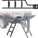 Universal 42" Dual-Side Rotatable Pickup Truck Tailgate Ladder, Foldable Heavy Duty Truck Ladder Folding Tailgate Step Pickup Truck Accessories, Capacity 600 lbs, for F150/Ram 1500... (02)