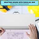 Portable Drafting Board, 18"X24" Professional Architecture Drafting Board, Tabletop Drawing Board with Ruler & Parallel Bar, Drafting Tools for Architects, Artists, Engineers, and Designers