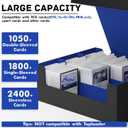 ZLCA Card Storage Box for MTG PTCG, Commander Deck Box Holds 1800+, Deck Storage Case, Card Organizer for TCG(Black&Blue)