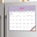 2 x Aesthetic 2025-2026 Magnetic Calendar for Refrigerator, Fridge Calendar Magnet Runs Until December 2026, 18 Monthly Refrigerator Calendars with Checkered Design for Easy Organizing