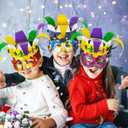 24pcs Carnival Masquerade Crown Craft Kits Carnival Paper DIY Hat Make Your Own Comedy Tragedy Face Crown Party Accessory for Masquerade Parties, Classroom Activities Crafts DIY Art Party supplies