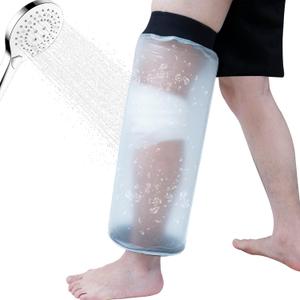 Waterproof Knee Cast Cover for Shower Adults, Reusable Cast Covers Protector for Knee After Surgery, Watertight Cast Bag for Bandage, Wound, Burns