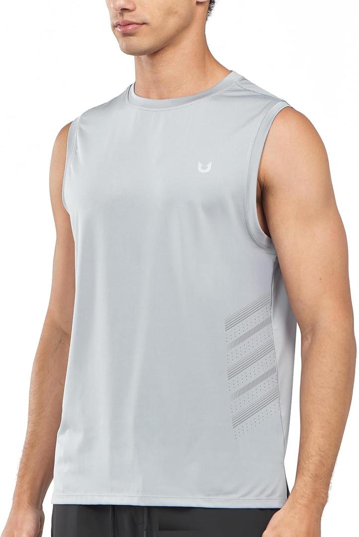 NORTHYARD Men's Athletic Workout Tank Top Running Gym Sleeveless Shirts Quick Dry Lightweight Training Sport Muscle Tank (Gray, XXL)