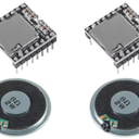 2PCS YX5200 DFPlayer Mini MP3 Player Audio Module + 2PCS 2W 8Ohm Round Micro Speaker MP3 Voice Decode Board Supporting TF Card U-Disk IO/Serial Port/AD for Arduino
