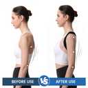 Posture Corrector for Women & Men, Adjustable Back Brace, Upper Spine Support, Hunchback Straightener, Back, Lumbar, Shoulder, Neck and Clavicle Pain Relief Support (1, Black)