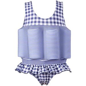 IBTOM CASTLE Baby Boy Girls One-Piece Swimsuit Summer Suit Holiday Beach Sport Bathing Suit Swimwear Swim Vest (18-24 Months, Blue Plaid)