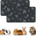 2-Pack Guinea Pig Cage Liner Washable, 16in x 30in Ultra-Absorbent Guinea Pig Bedding for Cage Non-Slip Leak-Proof Pee Pads for Dogs Rabbit Bunny Cat Litter Mat, Navy