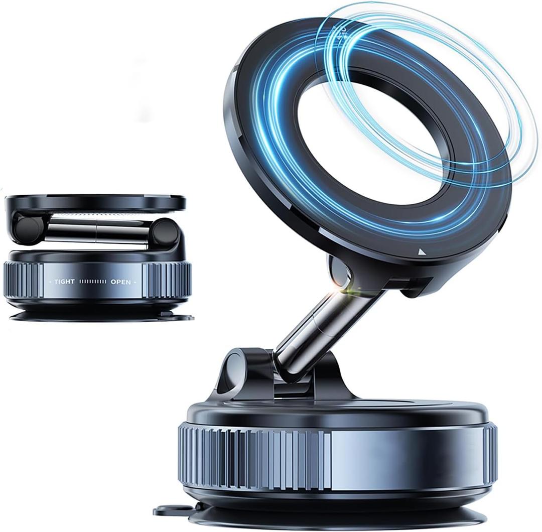Magnetic Phone Holder for Car, 360 Adjustable Vacuum Magnetic Phone Holder, Magnetic Vacuum Suction Cup for Car, Desktop or Mirror