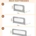 Bed Rail for Toddlers 71" Swing Down Bed Guard with Double Crossbar Stability, Gap-Free Foldable Baby Bed Rail for Queen King Full Twin Size Beds, Quick No-Tool Install, Gray