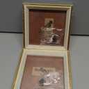 5x5 Picture Frame - 2 Pack Square Photo Frame - Small Blue Gold frame for Pet Dog or Cat Picture, Wall or Tabletop Display - 5 x 5 for Gallery Family Friends Gift (Blue gold, 5x5)