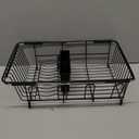 JASIWAY Dish Drying Rack in Sink, Over The Sink Colander Strainer Basket, Stainless Steel Strainer Basket with Expandable Rubber Grip Handles for Vegetables, Fruits, Home Kitchen Essentials, Black