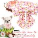Unique style paws Easter Dog Collar with Bow Easter Eggs Chicken Collar with Flower for Small Medium Large Boys Girls Dogs (XL)