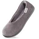 HomeTop Women's Cozy Corduroy Memory Foam Loafer Slippers, Closed Back House Shoes Indoor Outdoor with Coral Velvet Lining
 US 9