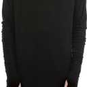 LILBETTER Mens Thumb Hole Cuffs Long Sleeve T-Shirt Basic Tee (Small, Black)