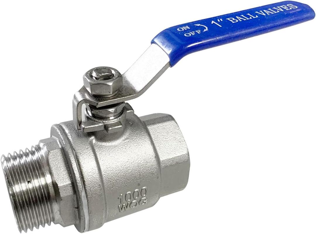 1" Male to Female Thread Full Port Ball Valves NPT 304 Stainless Steel for Water Oil Gas WOG1000