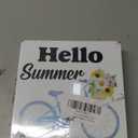 Summer Decor, Hello Summer Decorations Floral and Bicycle Decorations Wooden Sign Summer Home Decor Indoor for Desk Table Shelf 5 X 5 Inches
