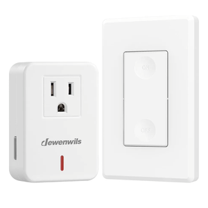 Remote Control Outlet Wireless Wall Mounted Light Switch, Electrical Plug in On Off Power Switch for Lamp, Fan, Household Appliance, No Wiring, 100 Feet RF Range, ETL Listed, Programmable