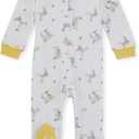 Burt's Bees Baby baby boys Play Pajamas, 100% Organic Cotton One-piece Romper Jumpsuit Zip Front Pjs and Toddler Sleepers, Billy Goat Cloud, 3 Months US