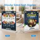 Comix Acrylic Sign Holder 8.5x11 Inches, 12 Pack Menu Flyer Holder | Clear Vertical Plastic Table Paper Stand, Double Sided Flyer Display Stand for Cafe, Restaurants, Store, Office, Wedding