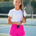 Rupy 3 Pack Girls Athletic Quick Dry Dolphin Running Soccer Shorts, Size 12-14 Y