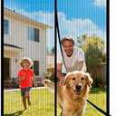 METAONLY Magnetic Screen Door Mesh Fits 36" x 80" Door - Curtain Size 38" x 82", Works for Patio, Sliding Door, Keeps Bug Mosquito Out, Fresh Air Flow, Black