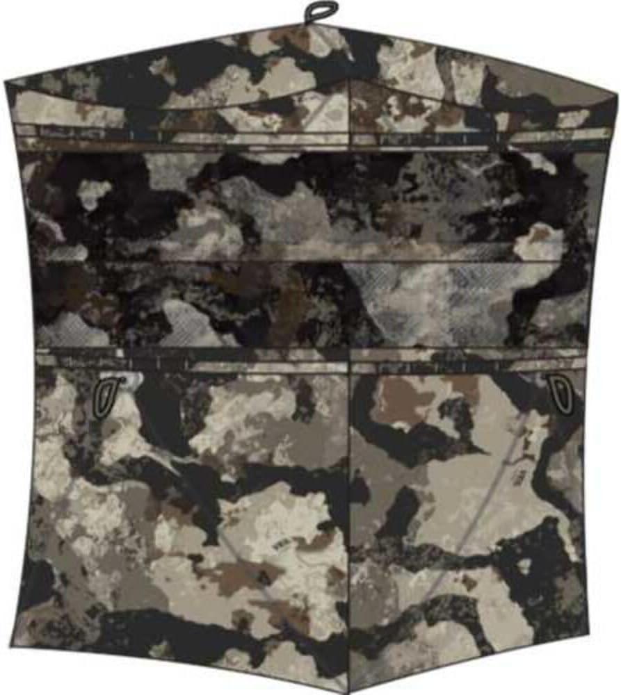 Muddy Infinity Camo Shadow Mesh Windows Black Backed Water Resistant Heavy-Duty 600 Denier Fabric Ground Blind, 2-Person