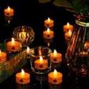 2 x Wondise Halloween Tea Lights 6H Timer Flameless Votive Candles Battery Operated Candles 12 Pack LED Candles Spider Web Tea Lights for Fall Indoor Halloween Decoration(1.5" D x 1.4" H)