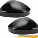 X AUTOHAUX Car Rear View Driver Passenger Side Mirror Cover Cap Replacement Gloss Black for Jaguar E-Pace F-Pace for Land Rover Discovery Sport Evoque 2015-2019