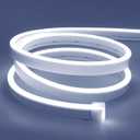 Lamomo White Led Strip Lights, 16.4ft/5m Neon Light Strip, 12V Flex Waterproof Neon LED Strip Silicone LED Neon Rope Light for Kitchen Bedroom Indoor Outdoor DecorationPower Adapter not Included