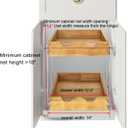 DINDON 2 Tier Pull Out Cabinet Organizer (14" W x 18" D) Slide Out Wood Drawer, Two Tier Sliding Shelf Organization and Storage