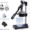 Manual Cast Iron Citrus Juicer Countertop Dual material replaceable accessories - Heavy Duty Hand Press Squeezer for Fresh Orange Lemon Juice, Commercial & Home Use, Easy to Clean, Black