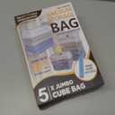 Cozy Essential 5 Pack Cube Vacuum Storage Bags, Jumbo Vacuum Cubes for Storage Vacuum Sealed, Extra Large Space Saver Vacuum Storage Bags for Bedding, Clothes, Comforters, Blanket