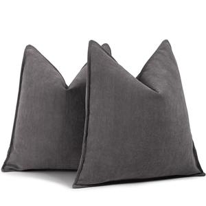 ZWJD Rustic Gray Pillow Covers 24x24 Set of 2 Chenille Throw Pillow Covers with Elegant Design Soft and Luxurious Decorative Throw Pillows for Couch, Bed, and Home Decor ZWJD Rustic Gray Pillow Covers 24x24 Set of 2 Chenille Throw Pillow Covers with Elegant Design Soft and Luxurious Decorative Throw Pillows for Couch, Bed, and Home Decor