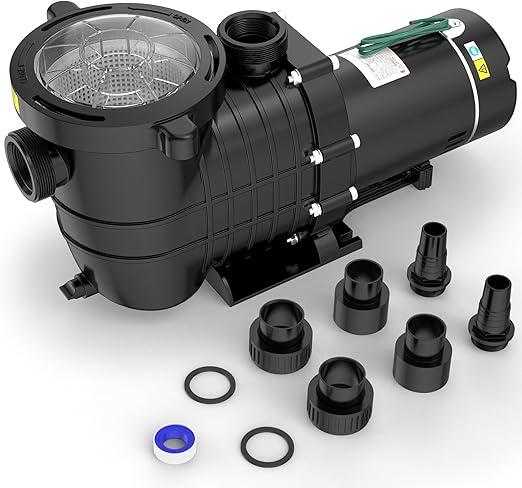 Seeutek 2.0 HP Pool Pump Above Ground and Inground,6800 GPH Powerful Self Primming Swimming Pool Pumps with Strainer Filter Basket,Upgraded 110V/220V Dual Voltage,1500W 60HZ Silent Operation.