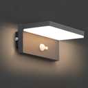 Lustrlach Solar Motion Sensor Wall Lights Outdoor Waterproof LED Solar Wall Sconce Black Dusk to Dawn Modern Porch Wall Mount Lamp for Garage House Patio