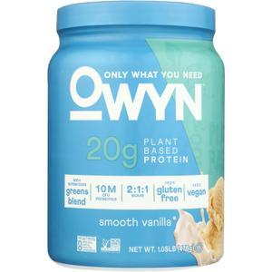 OWYN Only What You Need Plant-Based Protein Powder, Smooth Vanilla, 1.05 lbs (1.1 Pound (Pack of 1))