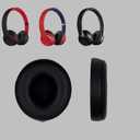 Replacement Earpad Cover, Ear Cushion Pads Compatible with Solo 2.0 3.0 Headphones by Dr. DRE 1 Pair (Black)
