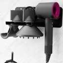 Hair Dryer Holder Wall Mount for Dyson Supersonic Airwrap Hair Dryer, Metal Blow Dryer Stand Attachments Storage for Bathroom and Salon, Black