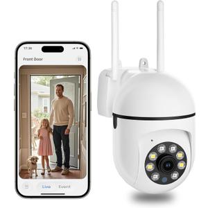 2K Indoor Pan/Tilt Smart Security Camera Wi-Fi, 1080P HD Dog-Camera for Home Security, 2.4GHz with Night Vision, Two-Way Talk, Motion Detection for Baby and Pet Monitor, Cloud & SD Card Storage