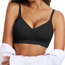 OEAK Womens Wireless Bras Comfortable Push Up Bra No Underwire Bra Full Support Lift Bralette Everyday Seamless Tshirt Bras, L