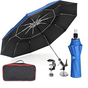 FixOasis 60" Folding HVAC Umbrella with Magnetic Base, Universal Clip Included, Reinforced Fiberglass, Wind-Resistnat, Portable Magnetic Umbrella, For HVAC and Outdoor Activities, 180°Adjustable