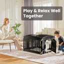 Sweetcrispy Plastic Dog Playpen, 4 Panel 24" Expandable & Durable Pet Fence for Small to Medium Dogs - Indoor & Outdoor Portable Puppy Playpen with Secure Locking Door - Black