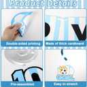 19 Pcs Soccer Party Decorations Blue White Happy Birthday String Flags Sport Theme Spiral Swirl Set Soccer Star Hanging Swirl Cards Sport Theme Backdrop Pennant for Team Celebration Birthday Supplies