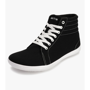 WHITIN Women's Wide High-Top Canvas Barefoot Sneakers | Minimalist Street-Ready Fit | Comfort-Forward Ankle Support 40