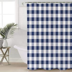 Black Striped Shower Curtain Set - 72" x 78" Washable Bathtub Curtain with 12 Hooks, Black White Stripes Farmhouse Waterproof Fabric Stall Shower Curtains for Bathroom/Bathtub Décor
