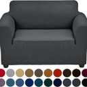 Joccun Stretch Chair Couch Cover,1-Piece Sofa Slipcover Spandex Jacquard Fabric Sofa Covers with Elastic Bottom,Washable Furniture Protector for Dogs,Cats,Kids(Armchair,Charcoal)