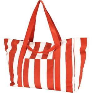 UERRUAM Extra Large Beach Bag for Women,Big Weekender Tote with Zipper and Pocket for Overnight Trip,Washable Corduroy Fabric (XX-Large 66 Liters)