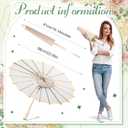 6 Pcs 22.1" Cloth Parasol Umbrella for Wedding Chinese Japanese Handmade Decorative Umbrella for Bridal Party DIY Photo Prop (White)