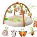 Baby Play Gym by Two Little Feet, Premium Super Thick Padded Tummy Time Mat & Baby Play Mat for Babies 0-6 Months and 6-12 Months, Baby Essentials Baby Lounger, Ideal Shower Gift, 7 Detachable Toys