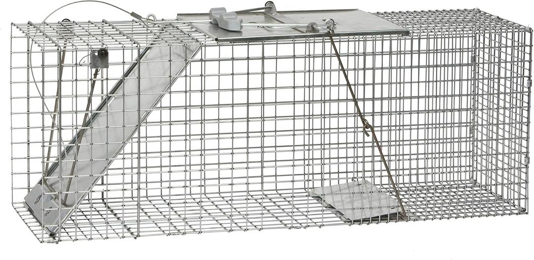 Havahart 1085 Large 1-Door Easy Set & Release Humane Live Animal Trap for Armadillos, Cats, Groundhogs, Muskrats, Nutria, Opossums, Racoons, Skunks, and Other Similar-Sized Animals